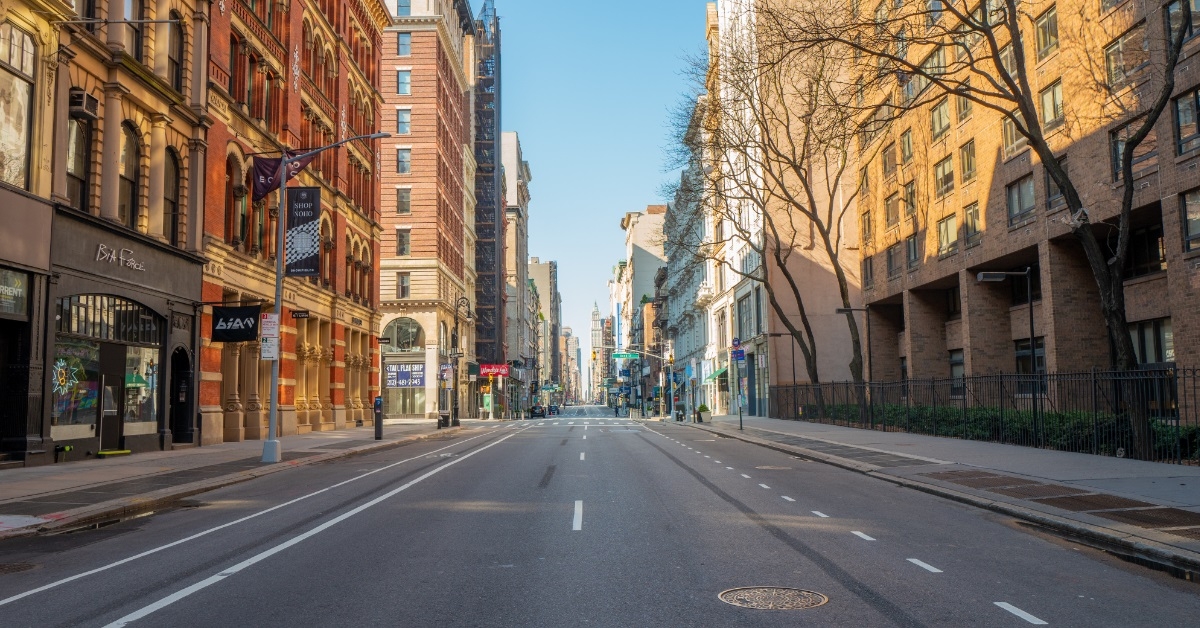 vacant streets of broadway in noho