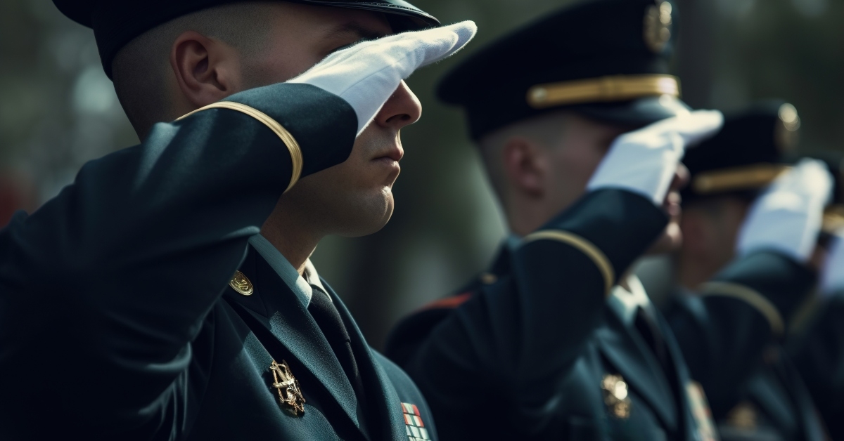soldiers saluting