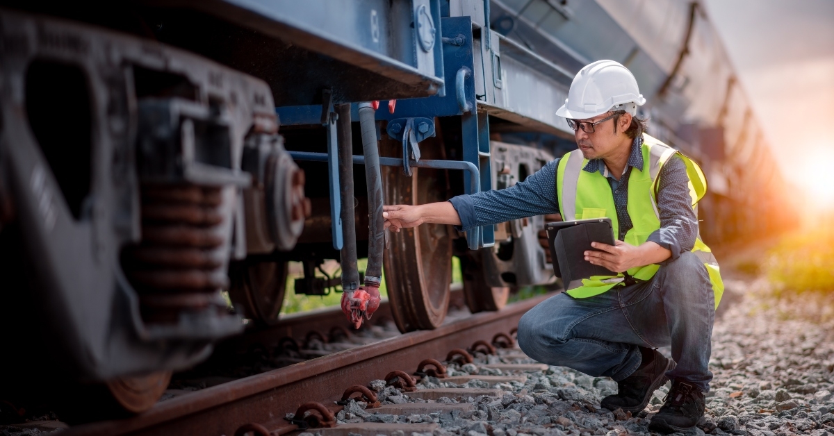 checking work on railroad station
