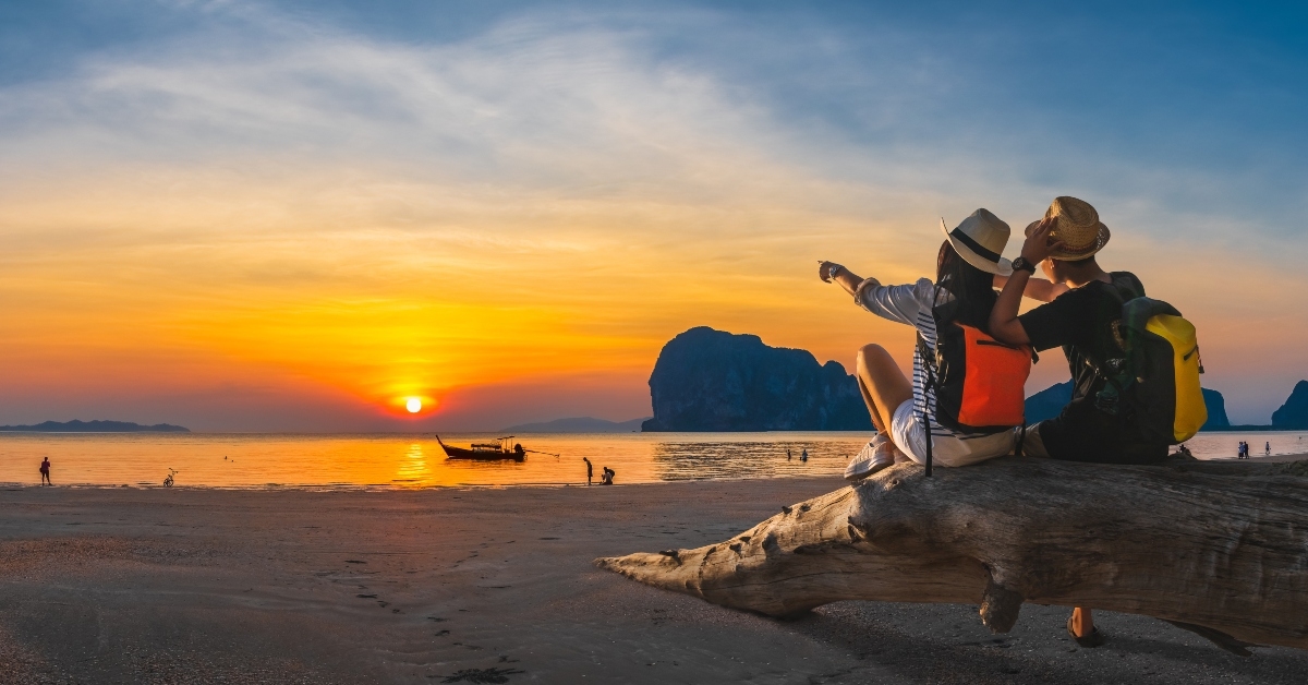 romantic couple traveler