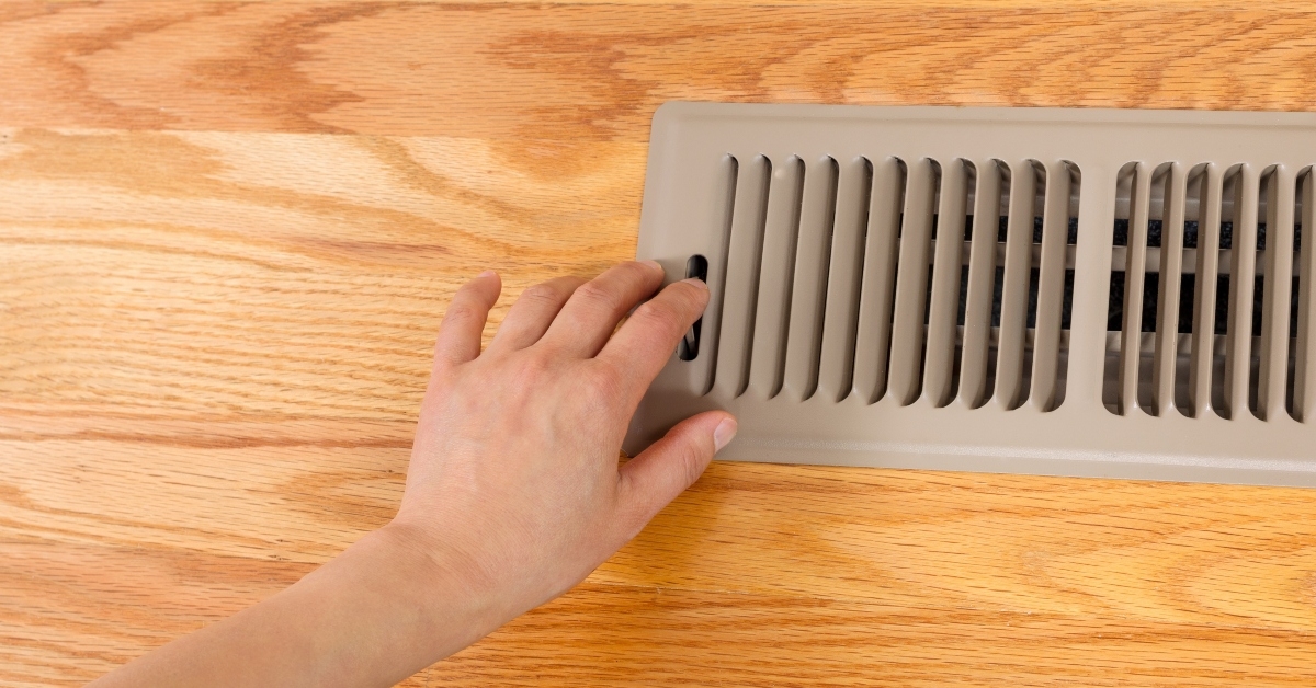 opening up floor vent heater