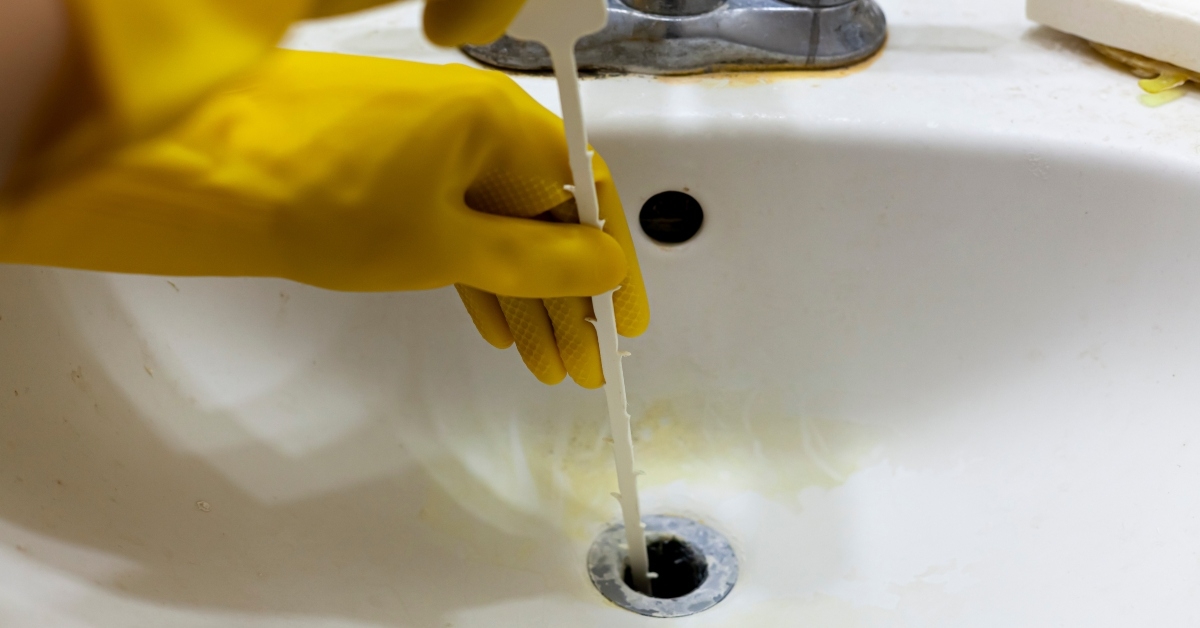 unclogging the drain of sink