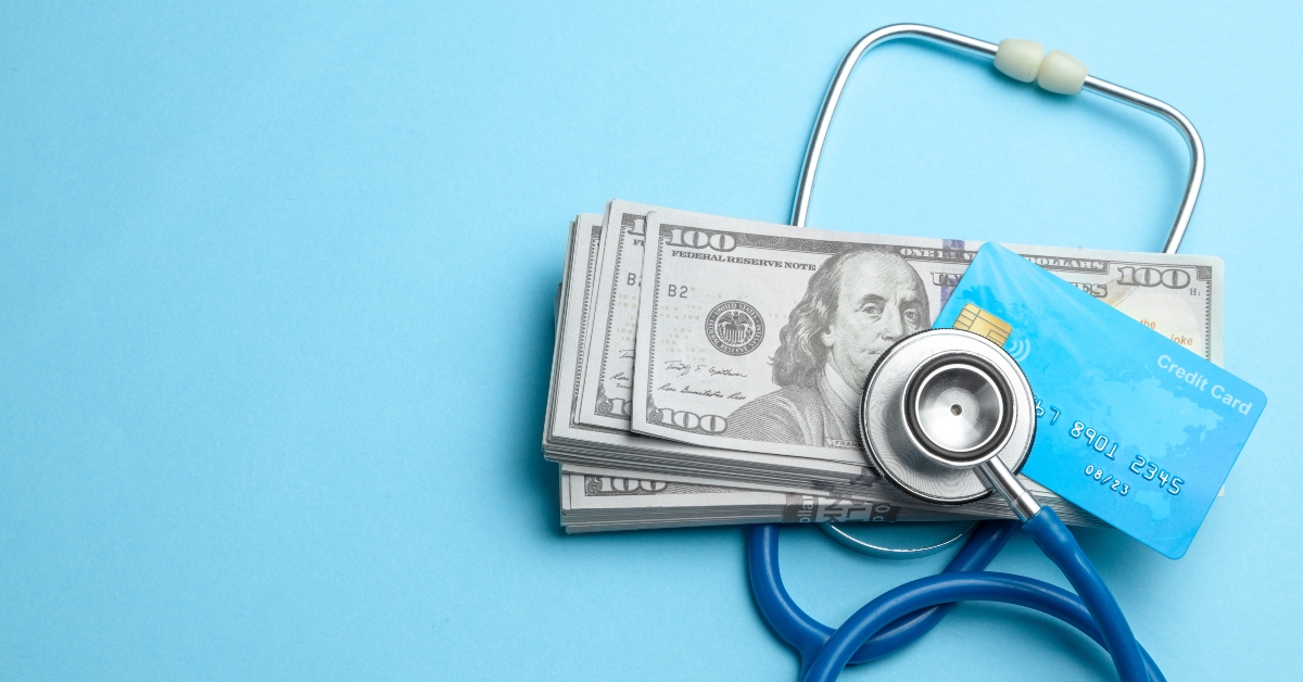 credit card with stethoscope