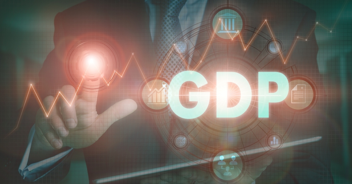 computer display with a GDP word 