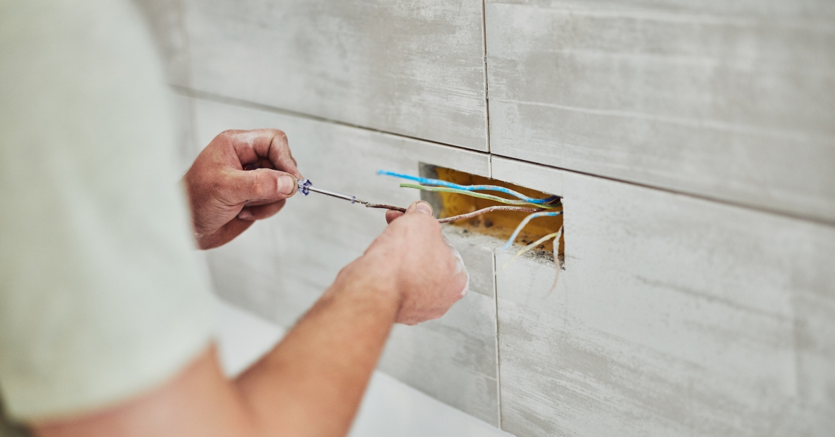 fixing wires in the wall