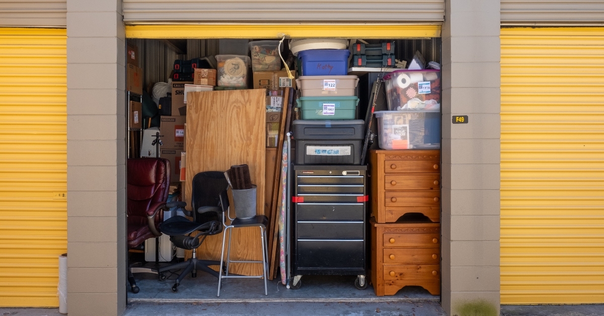 storage unit with the door open
