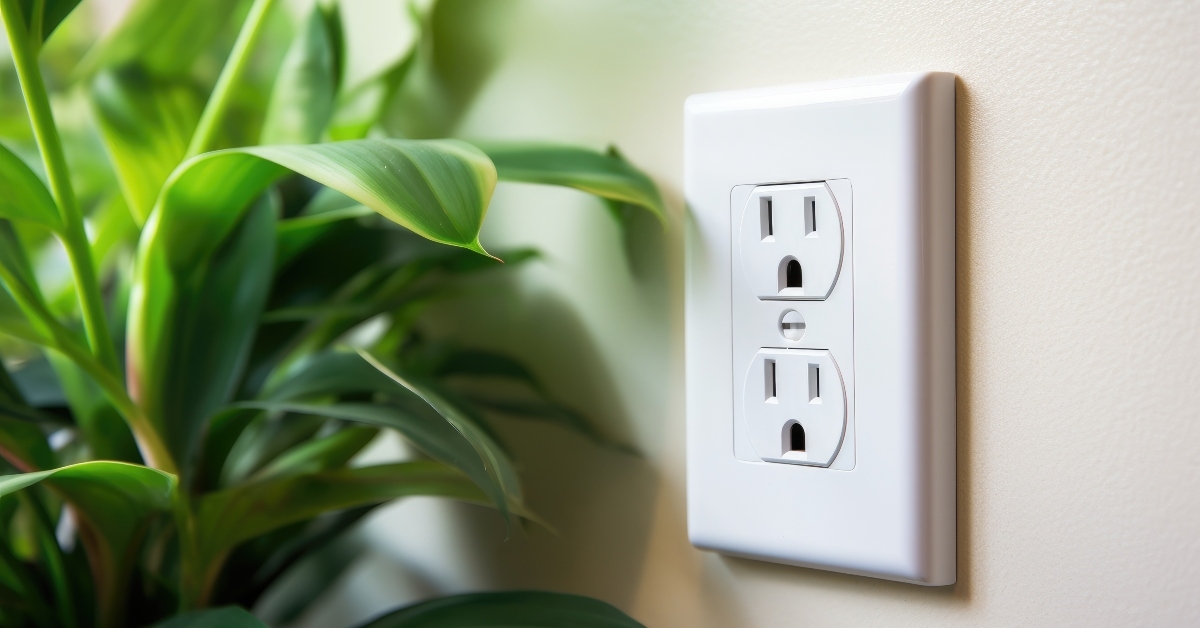 electrical outlet on a white wall