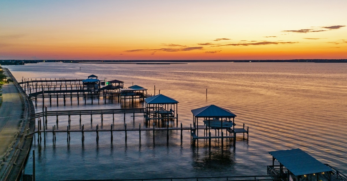 Piers on Bay of Saint Louis