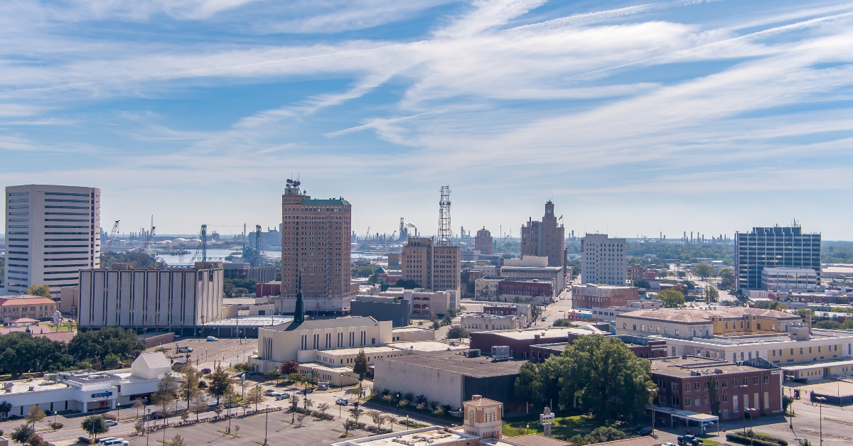 aerial view of beaumont texas
