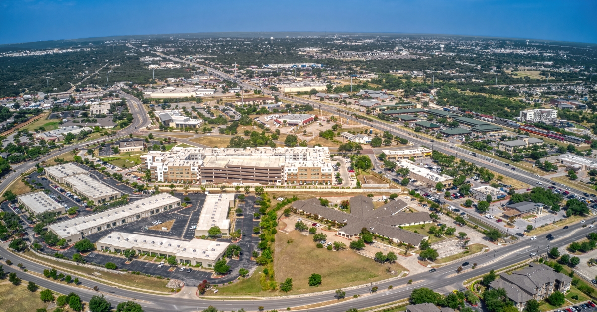 aerial view of cedar park