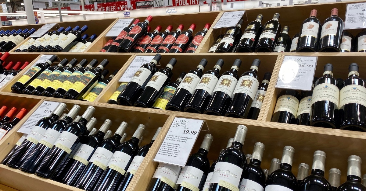 bottles of wine at costco