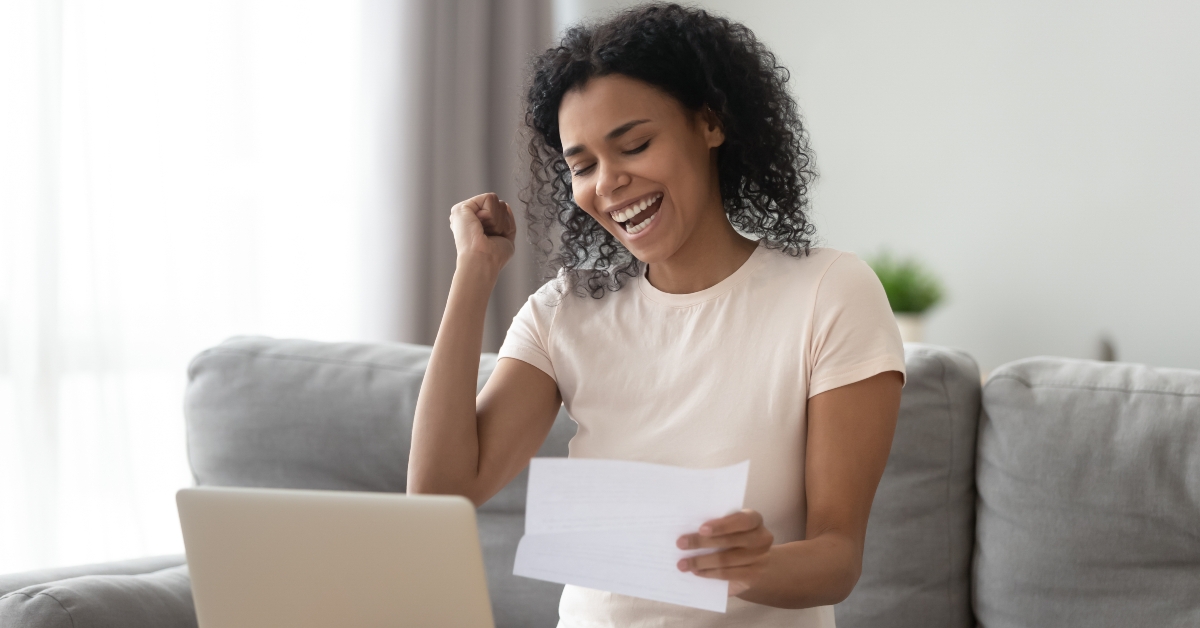 excited overjoyed student