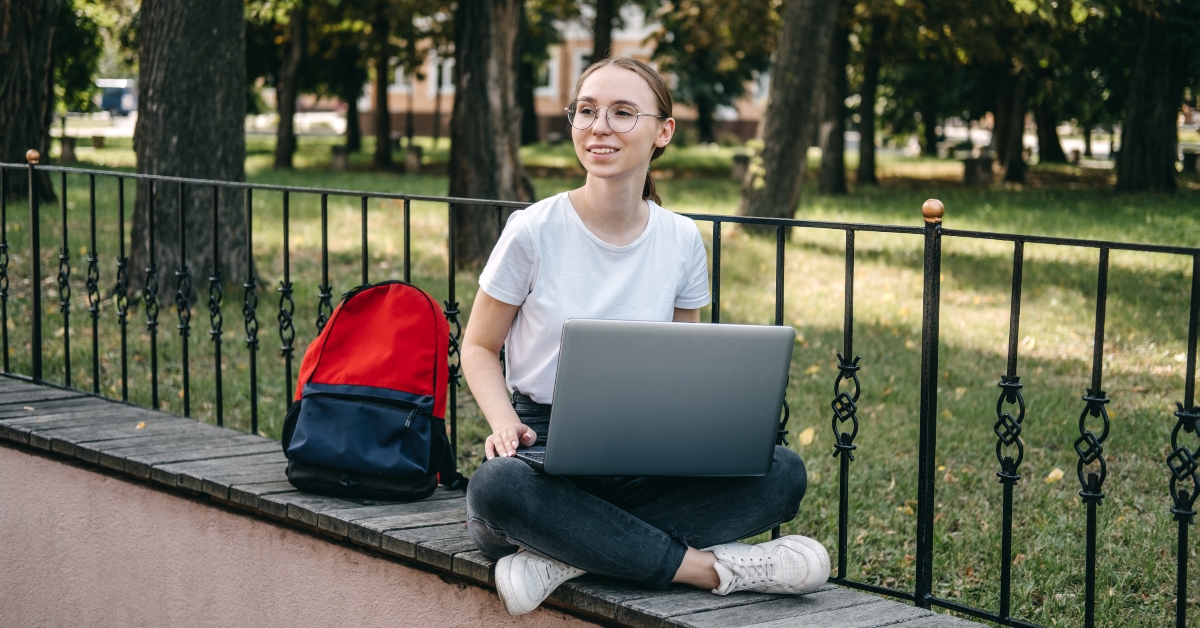 outdoor portrait of student