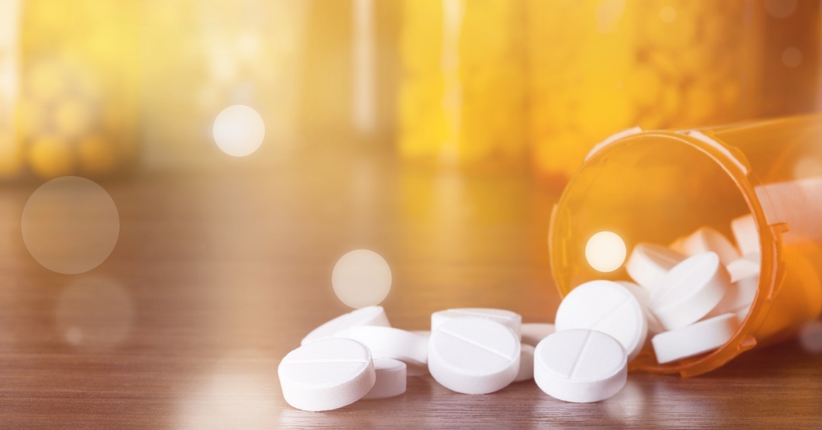 prescription pills spilled from bottle