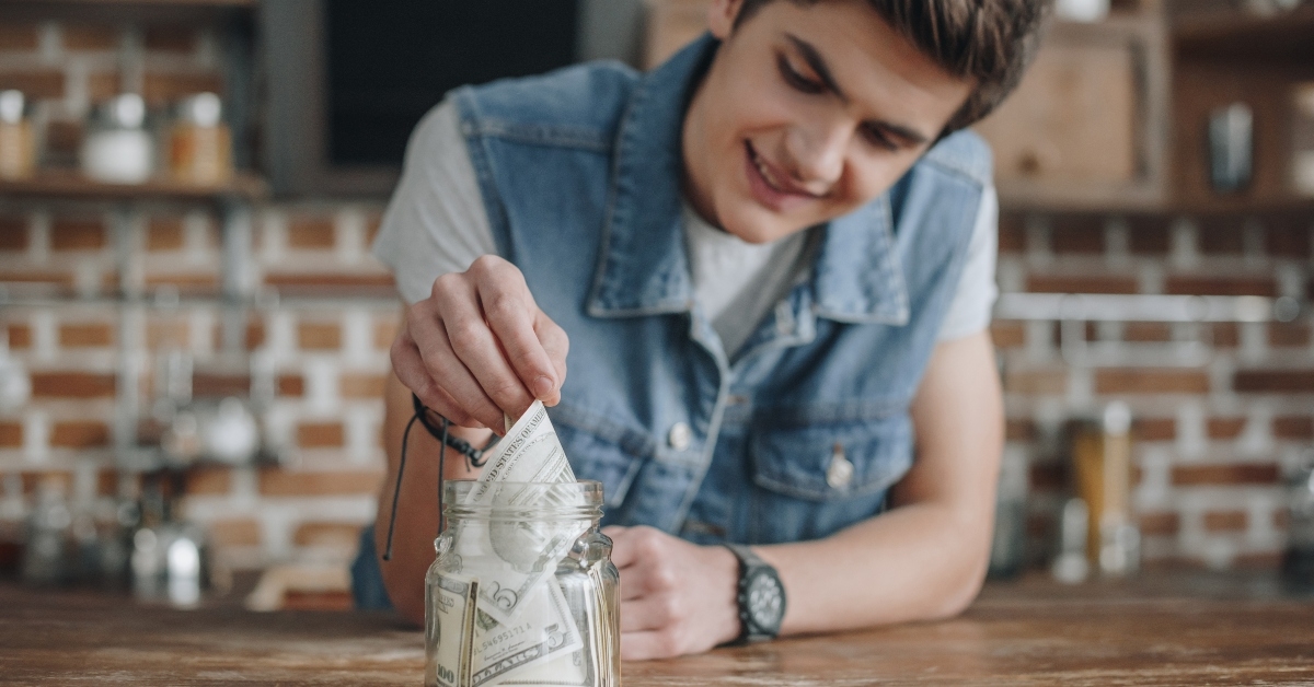 teenager taking dollar