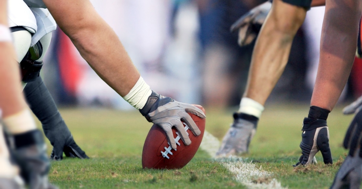 American football players ready for game