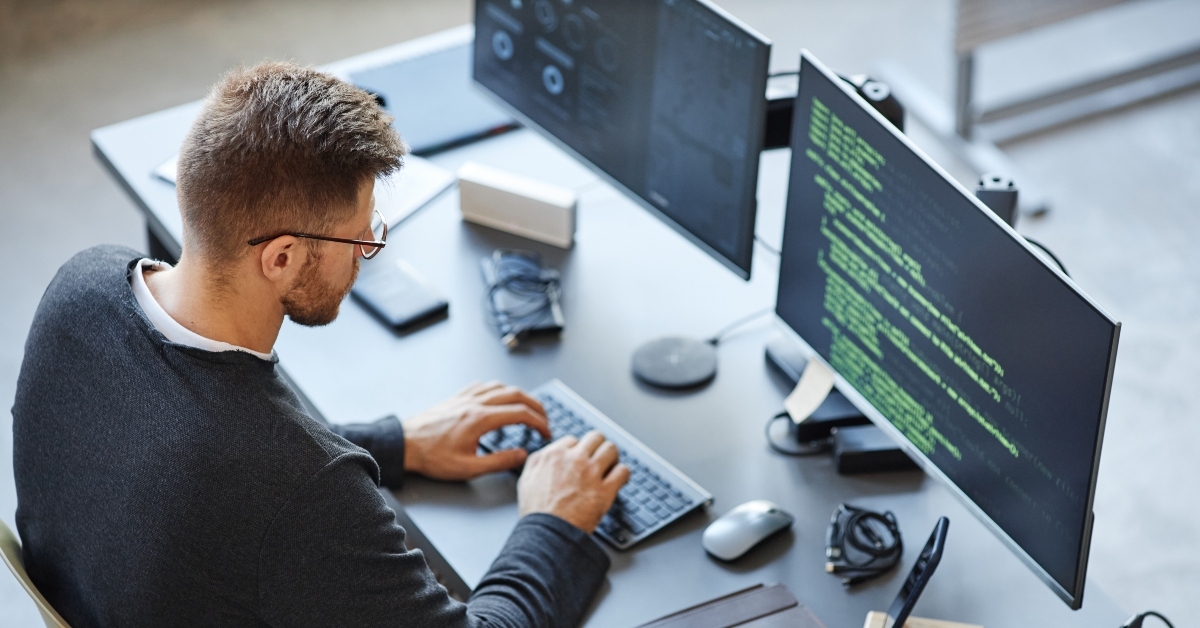 software developer writing code