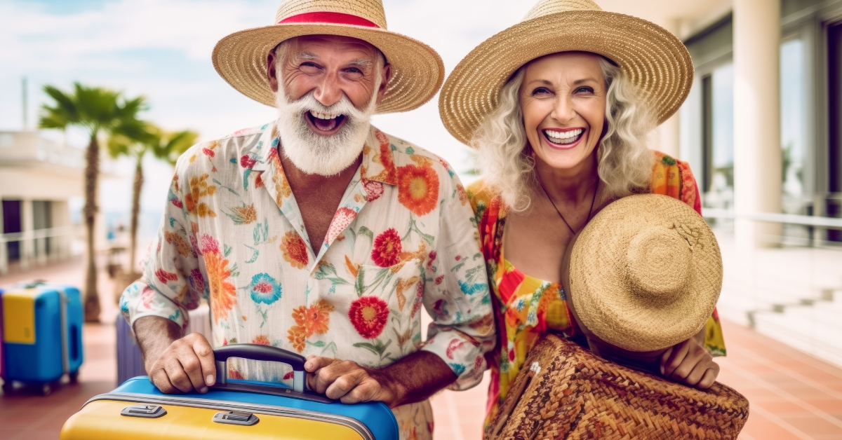 happy couple in summer vacation