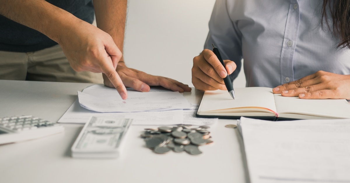 couple reviewing finances together