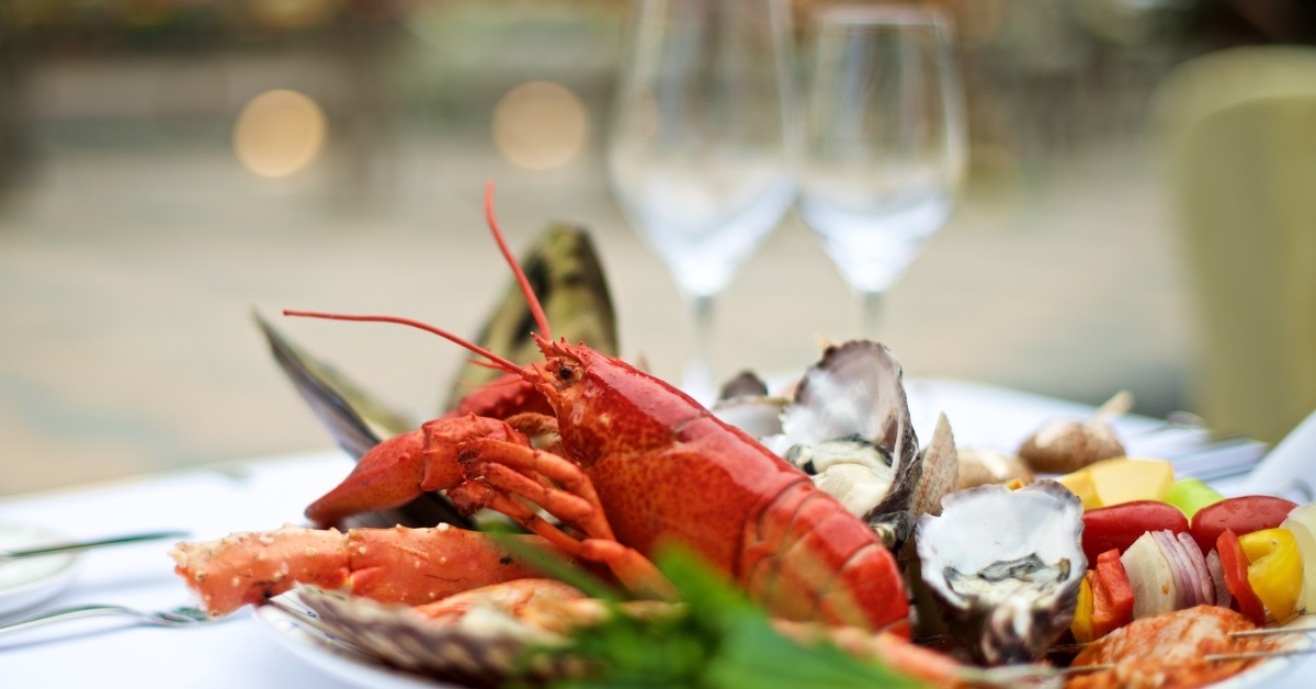 seafood platter on table