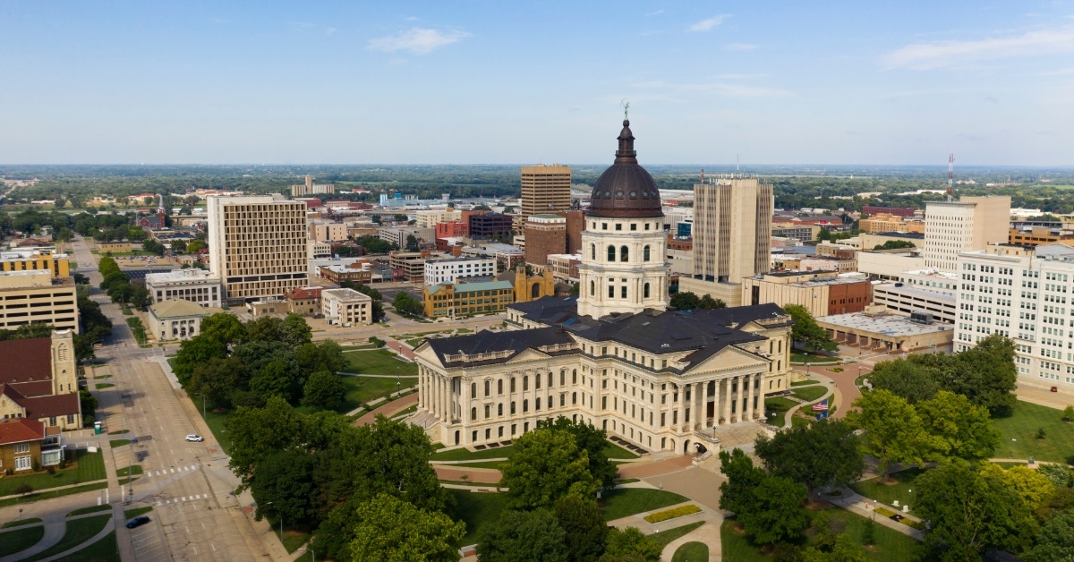 Kansas state capital building in Topeka