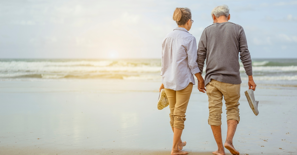 couple walking on the beach
