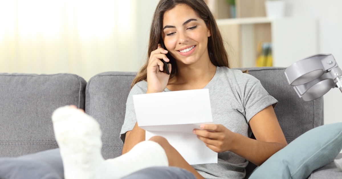 disabled woman on the phone