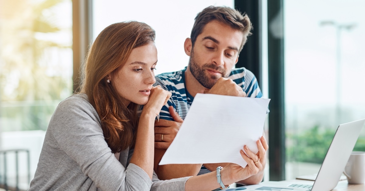 couple reviewing budget together
