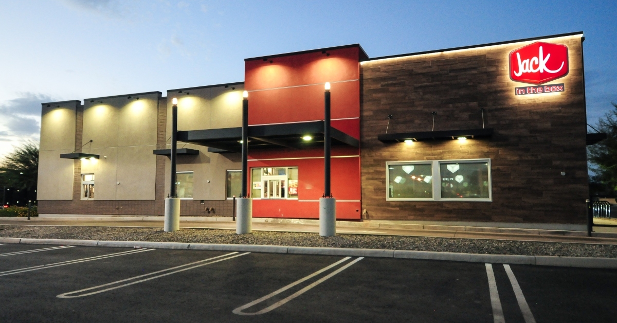 front view of a Jack in the Box 