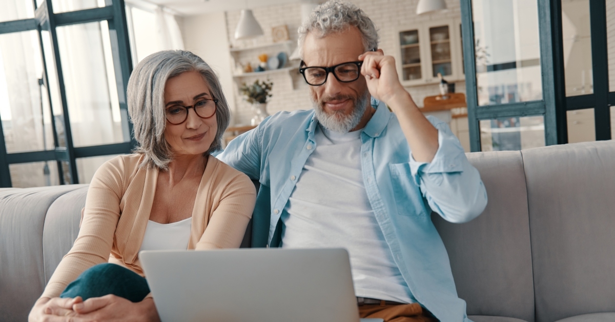 senior couple in casual clothing