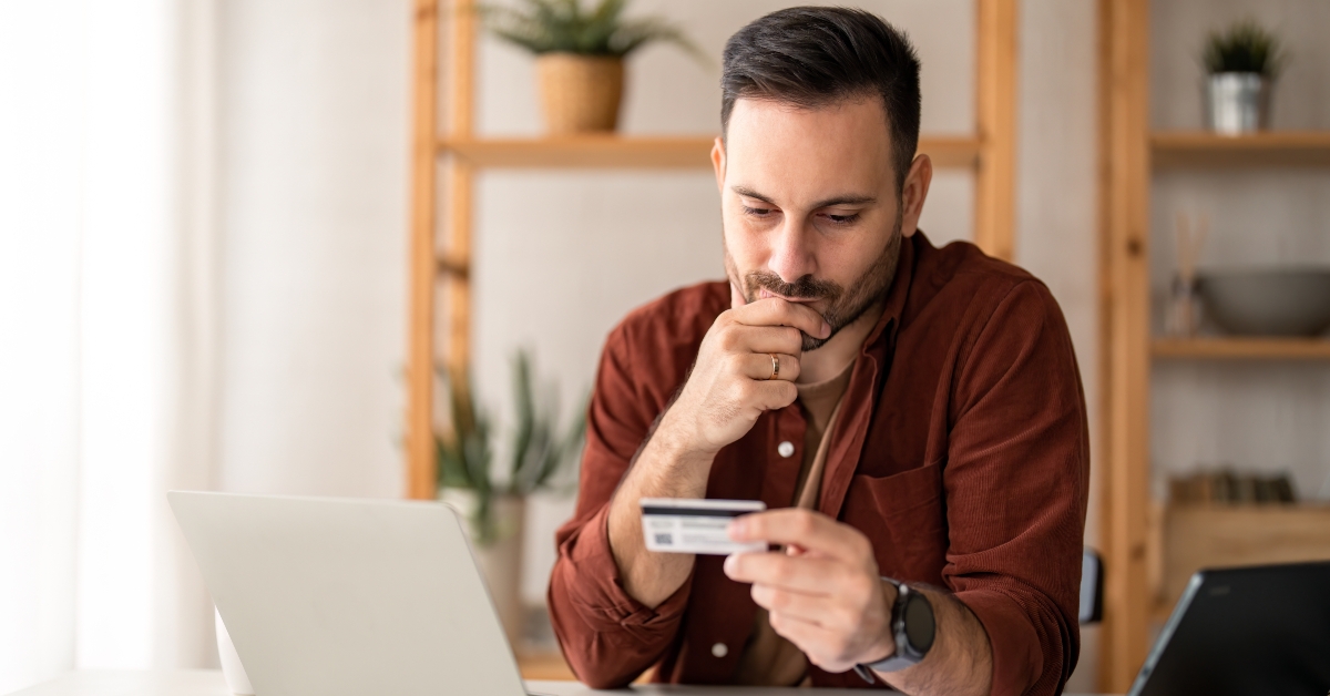 businessman considering a financial loan