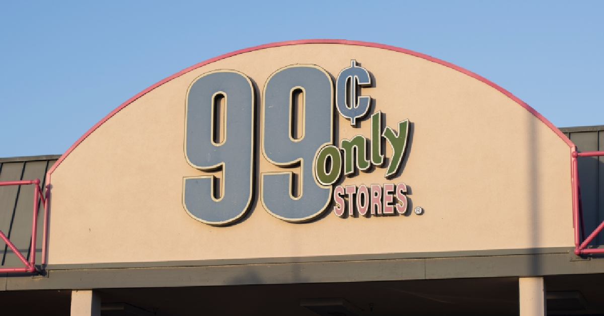 99 Cents Only Stores sign is seen at one of its stores in Huntington Beach, California.  