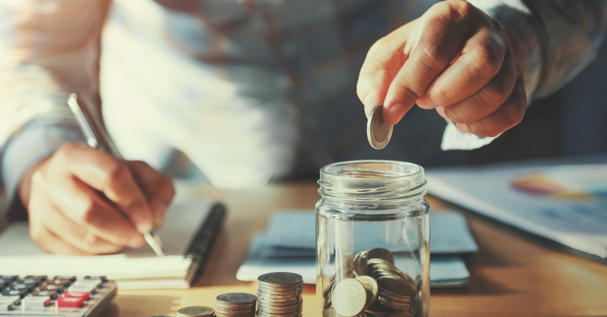 businessman saving money