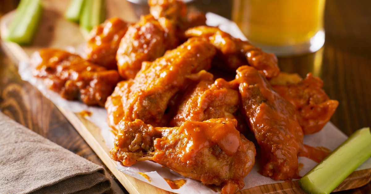 sauced buffalo chicken wings