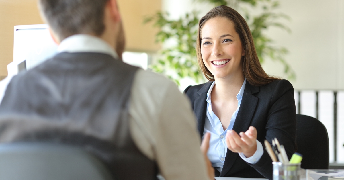 coworkers laughing and talking