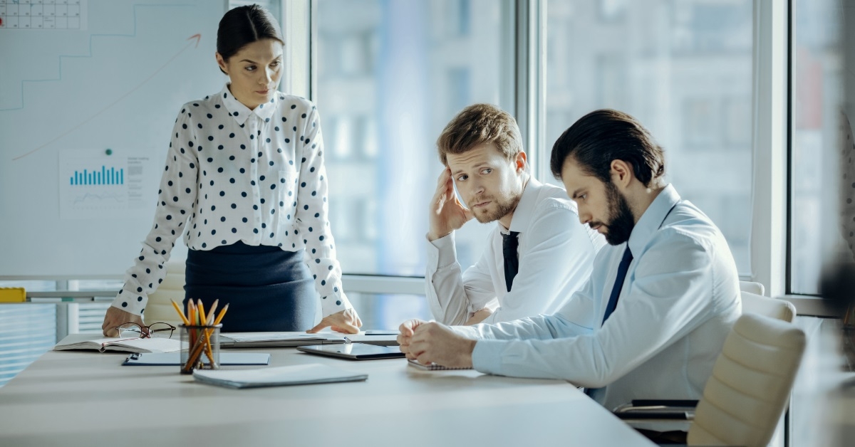 female boss angry over male employes