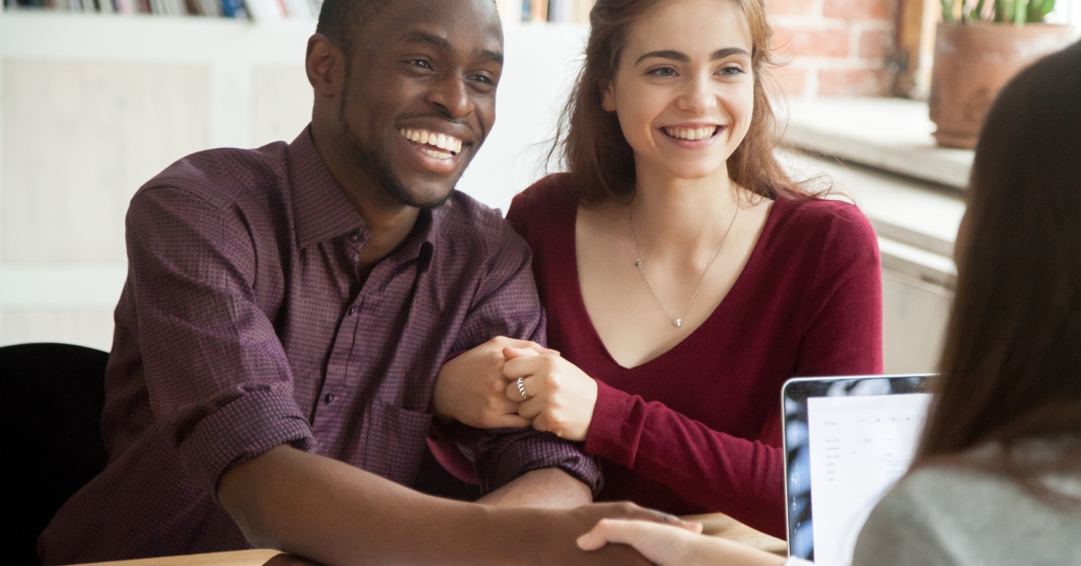 shaking hands with mortgage broker