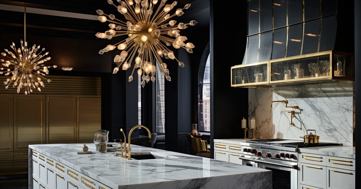 Luxurious kitchen with gold faucet Chicago