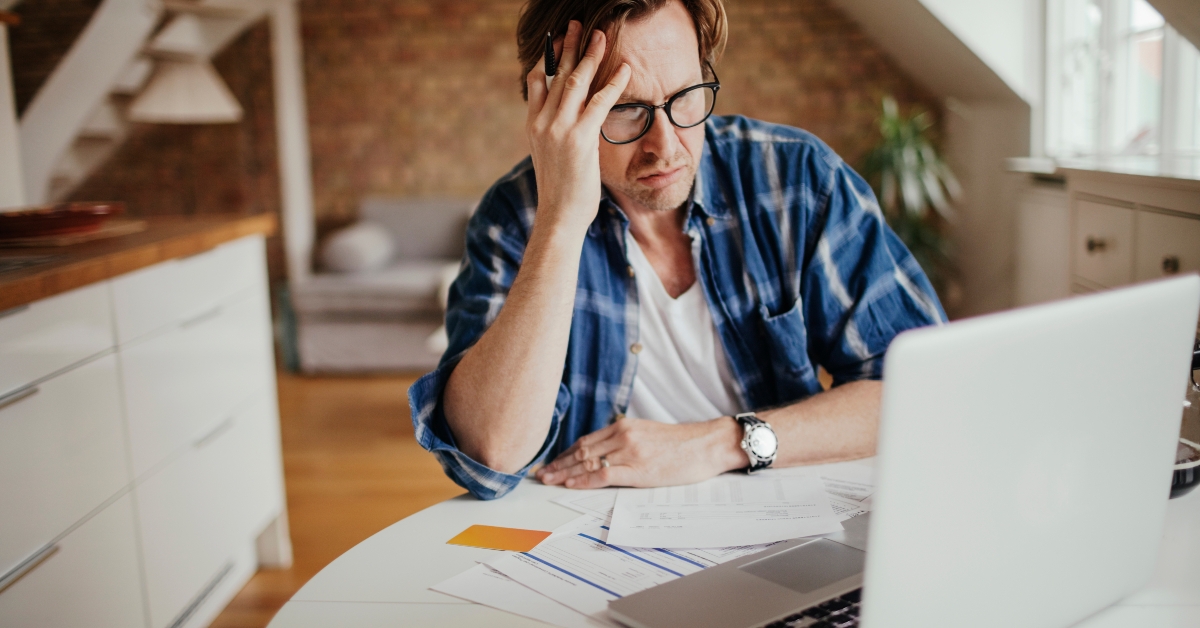 mature man calculating