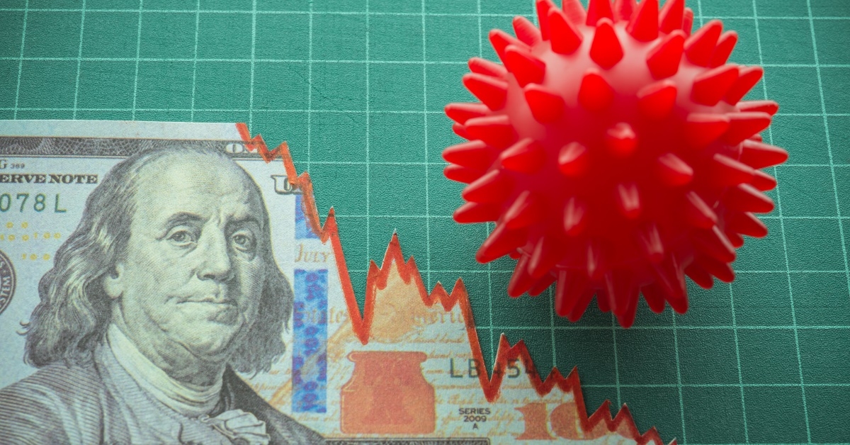 Tear off dollar as chart graph