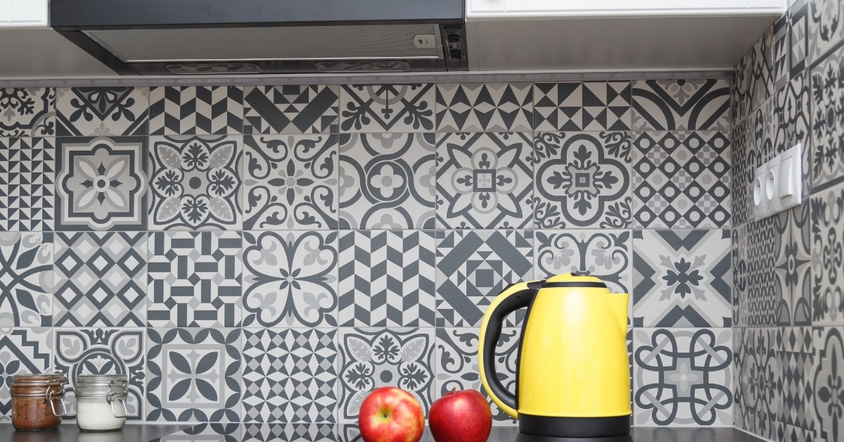 Yellow electric kettle in kitchen