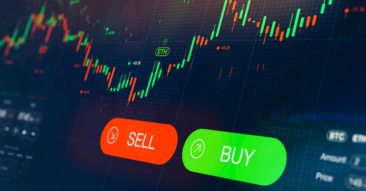 futuristic stock exchange scene