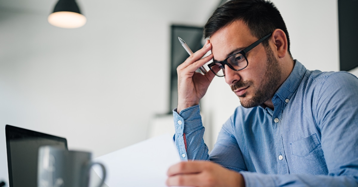 stressed businessman working at office