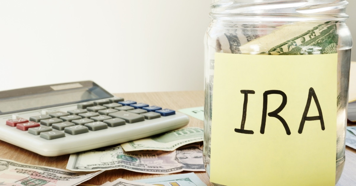 savings in jar with ira label