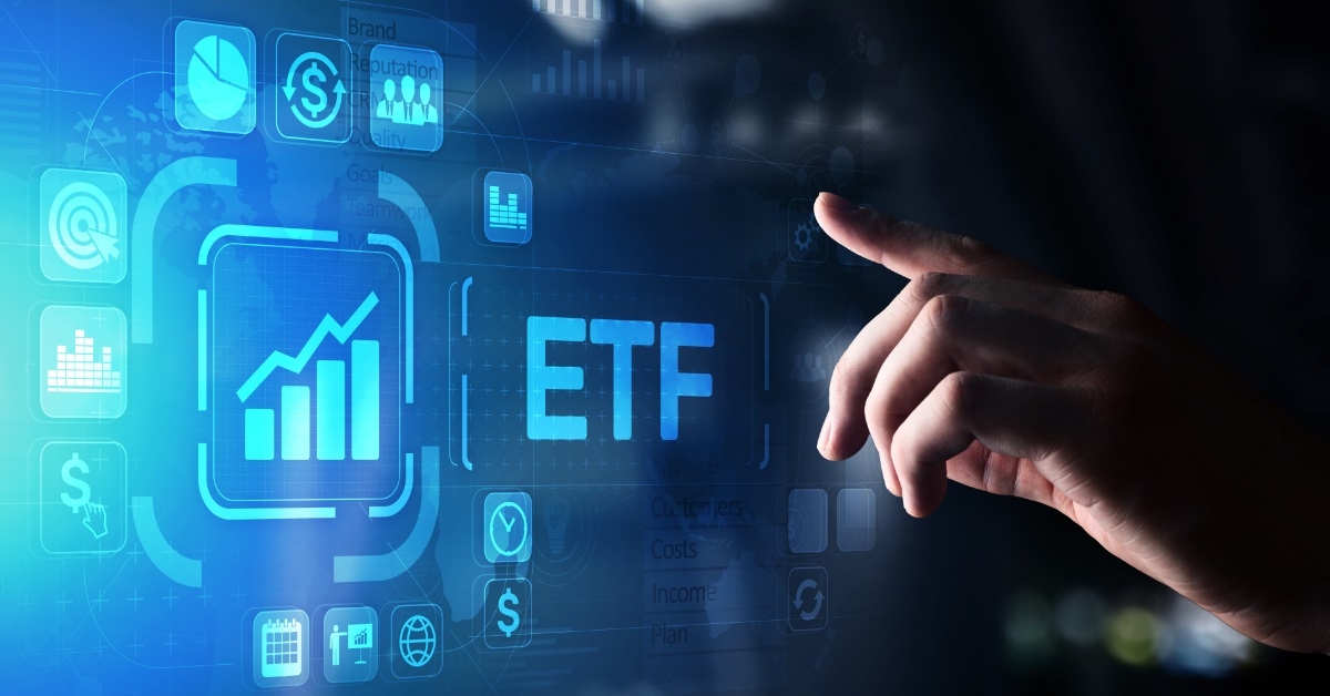 ETF on virtual screen