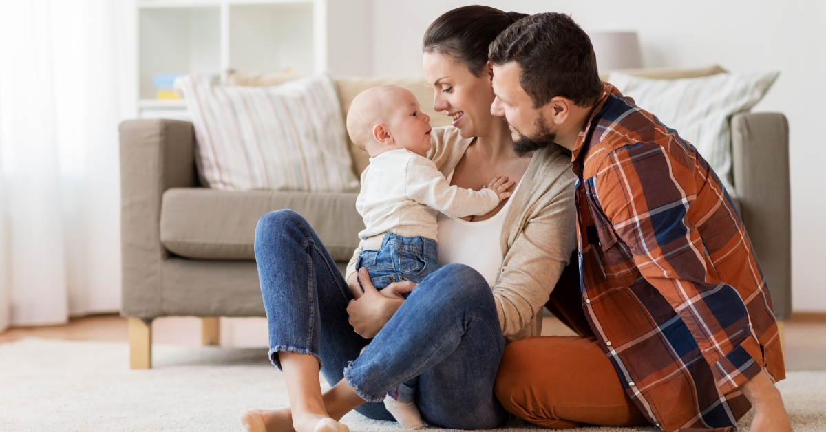 happy family with baby