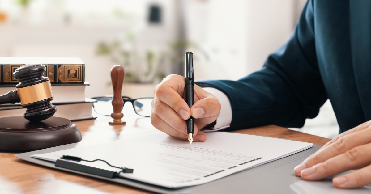 lawyer working in office