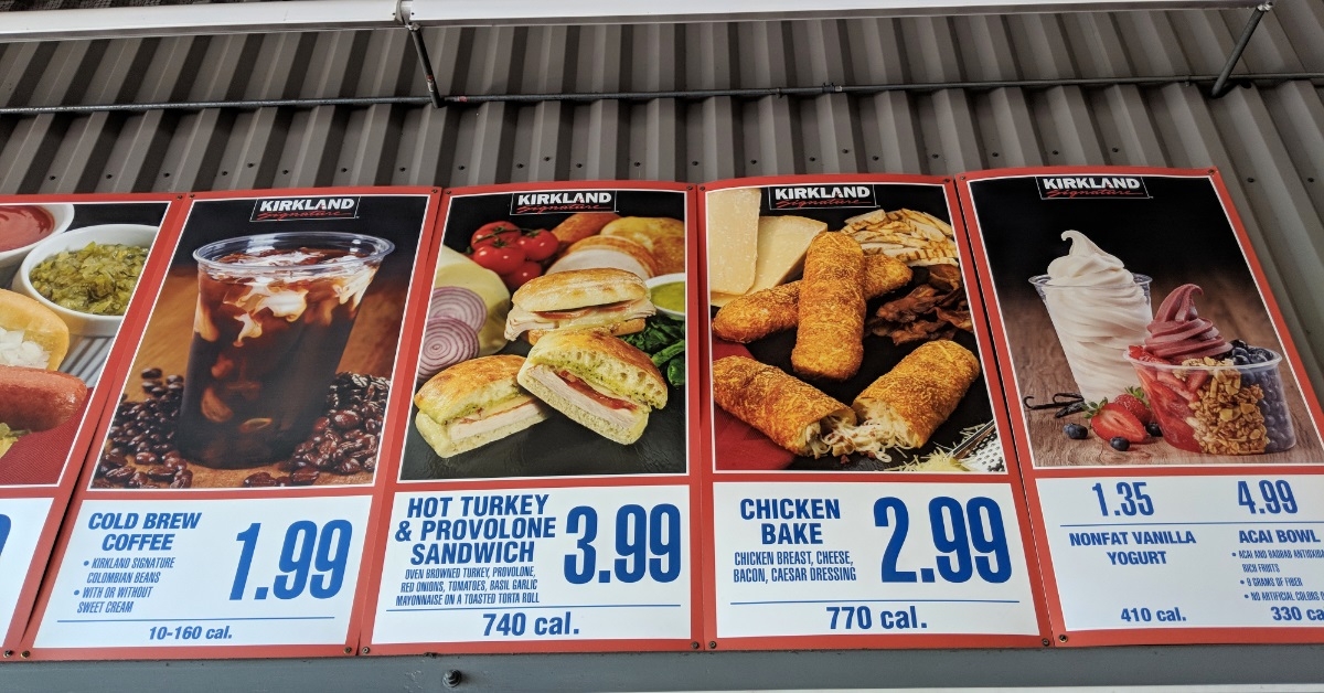 Costco Food Court Menu