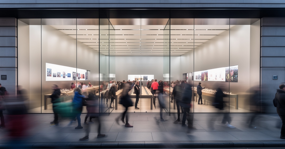 front view of smartphone store