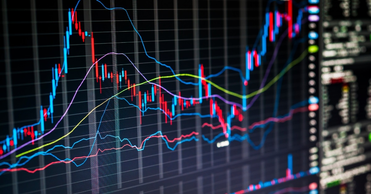 stock market trading screen with graphs